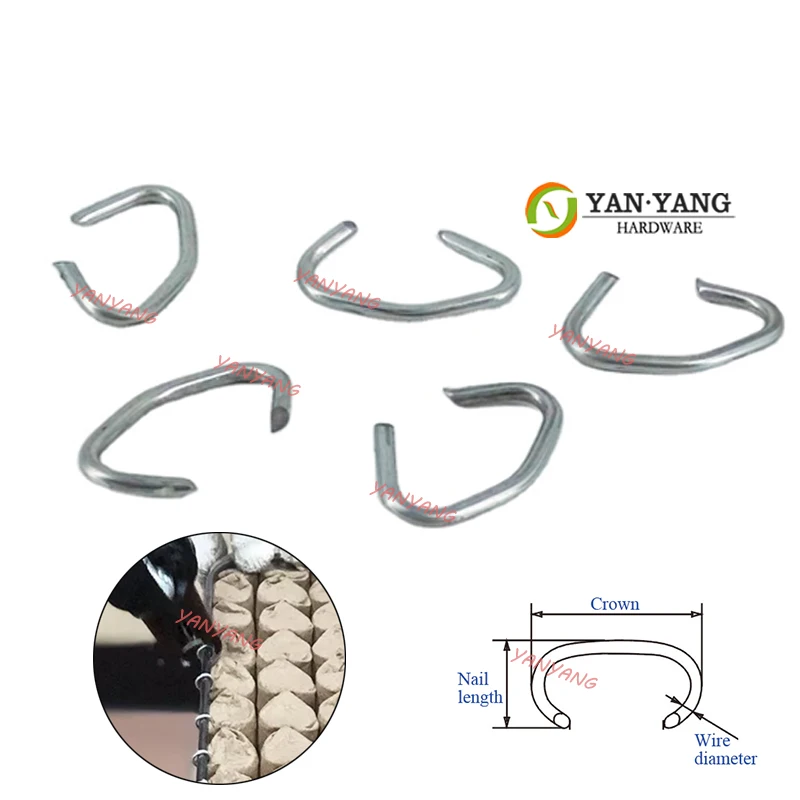 Yanyang industrial staples galvanized steel cage fixing clips hog ring C ring loose nails