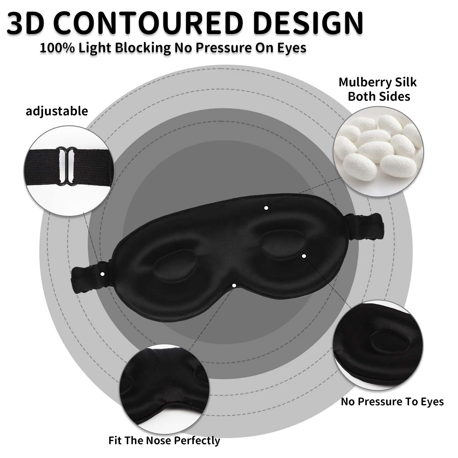 Custom Travel Gift Set Various Solid Colors 3D Mulberry Silk Eyemask Sleeping Set Leopard Print Printed 100% Silk Eye Mask