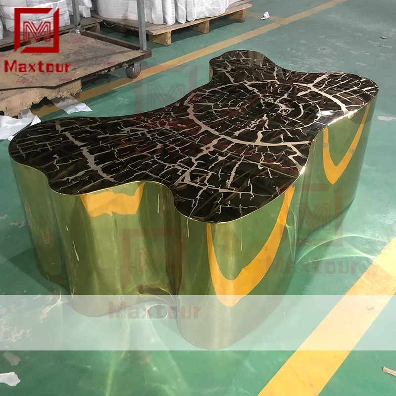 Luxurious Golden tree shape stainless steel coffee table for sale