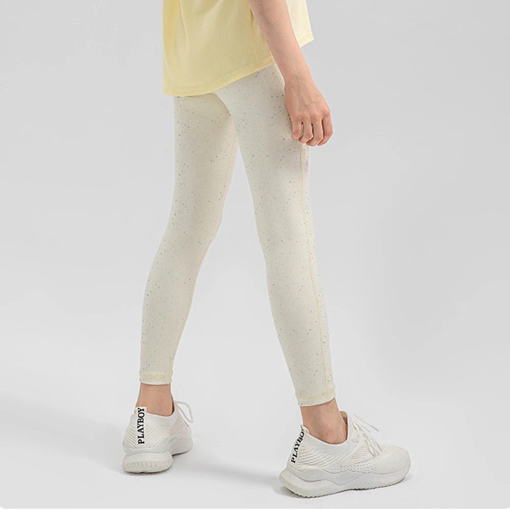 Star sequins Breathable nude girls leggings Kids Teen Dance Yoga Workout Running Pants