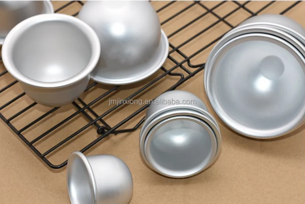 4 Inch Homemade non stick deep semi sphere bath bomb mold bikini ice cream Pudding baking molds cake mold aluminium