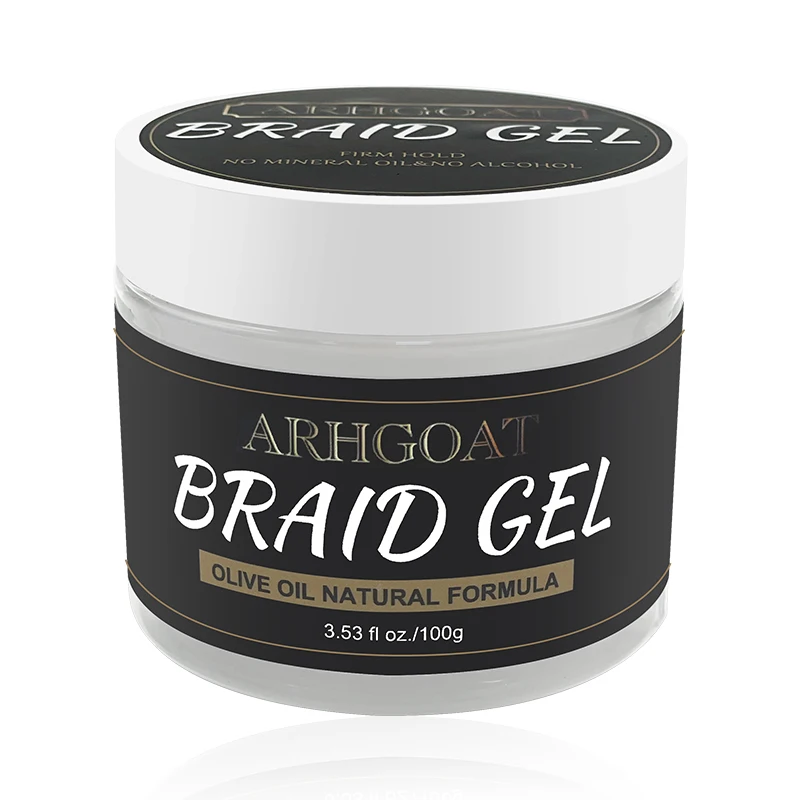 ARHGOAT hair beauty brand 100g bottle packing braid gel holder neat braid conditioning shining hair gel