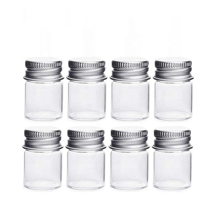 
Transparent Flat Bottom Glass Spice Test Tube Rack 6 with Screw lid 