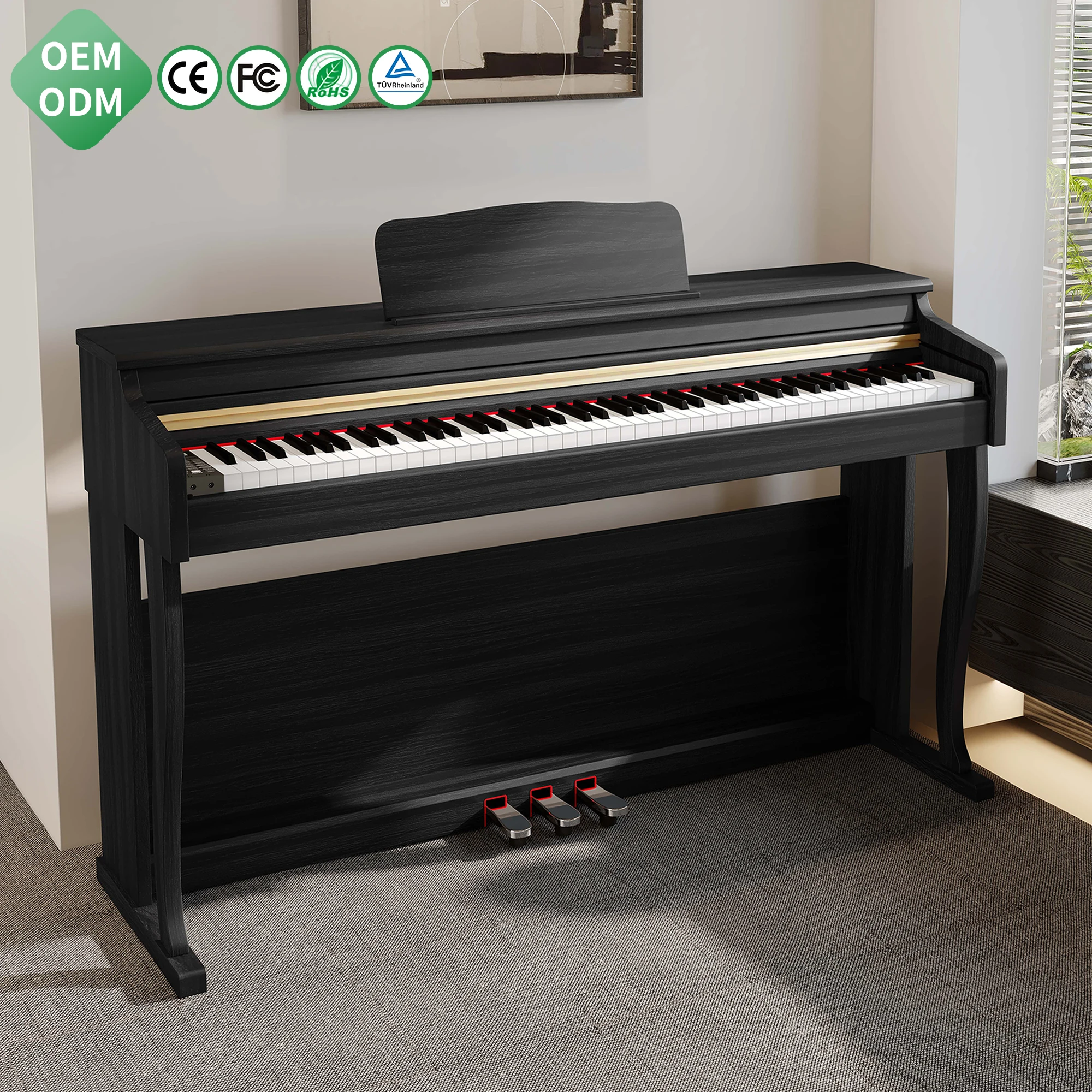 88 key weighted digital piano professionnel piano keyboard electronic piano vertical