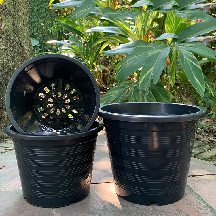 Европейская пластиковая черная Большая Садовая ваза цветок