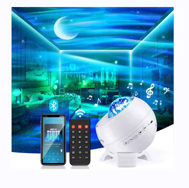 HiFi Bluetooth Magic Aurora Projector For Bedroom Decor Kids Gift Star Projector Galaxy Light Projector