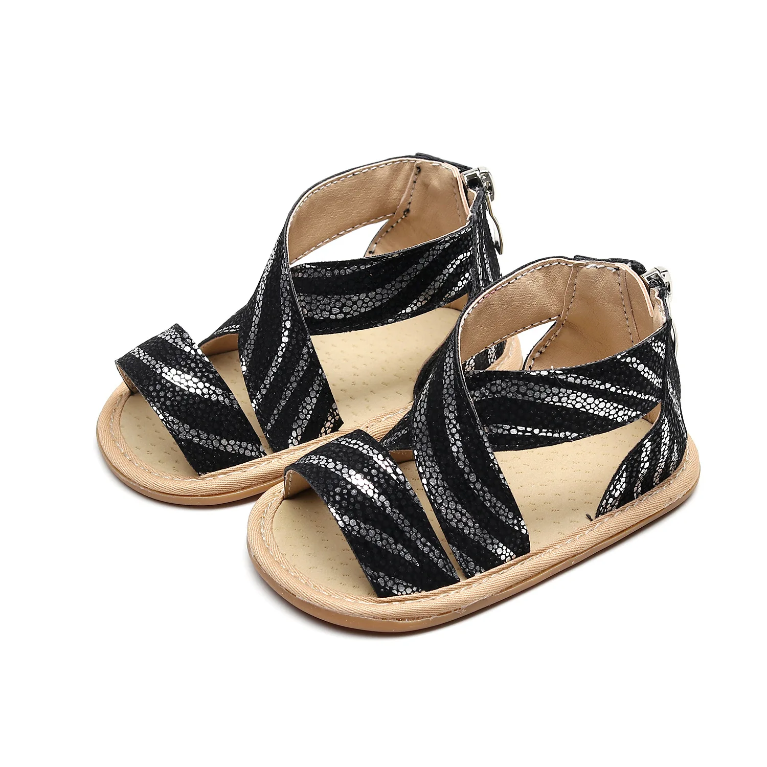 Fashion baby girl leather anti-slippery flat sandals