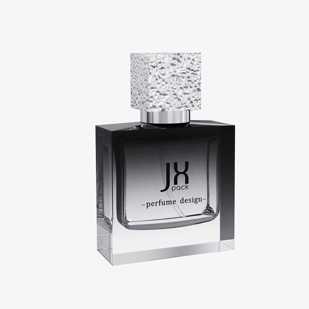 wholesale customized printing rectangle black perfume bottle and package