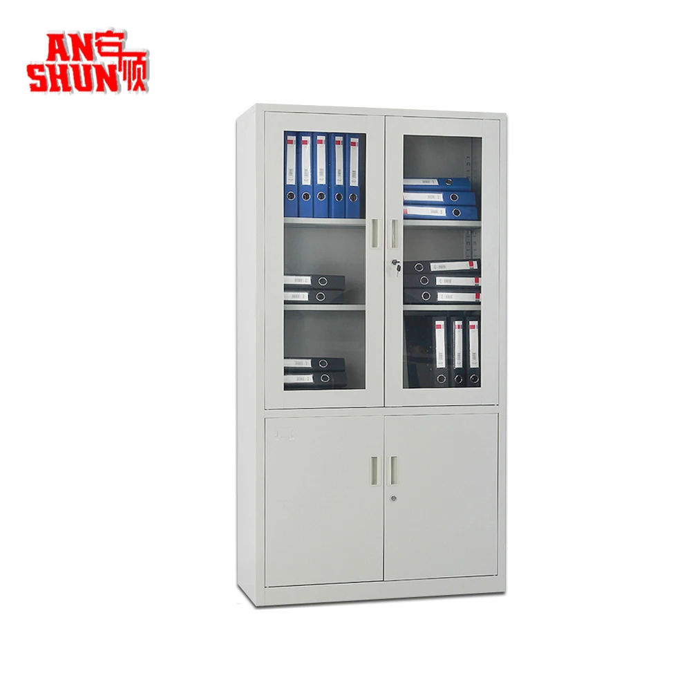 Manufacture Metal Storage Cabinet Steel Filing Cabinet Metal Cupboard With Glass Doors And Metal Doors