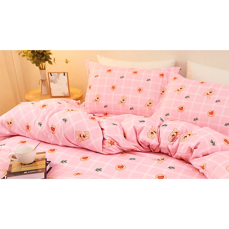 Cartoon festive bedding linen set hypoallergenic bedding set fabric bed linen for girl