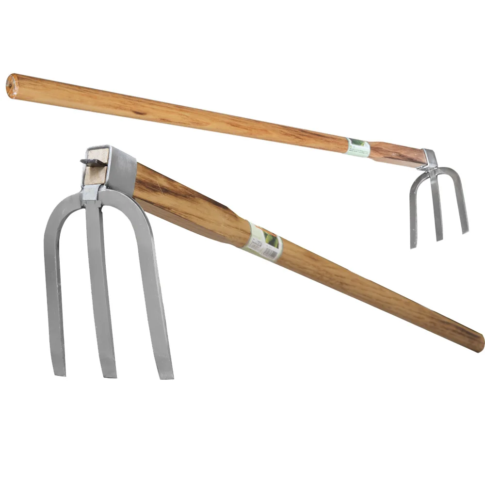 Высококачественный ручной садовый инструмент с тремя зубьями из нержавеющей стали высокого качества