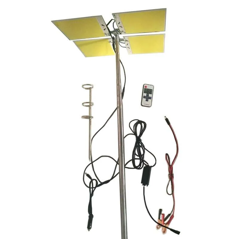 COB 5M 12V Telescopic LED Fishing Rod Outdoor Lantern Camping Lamp Light for Road Trip Self-drive Travelling