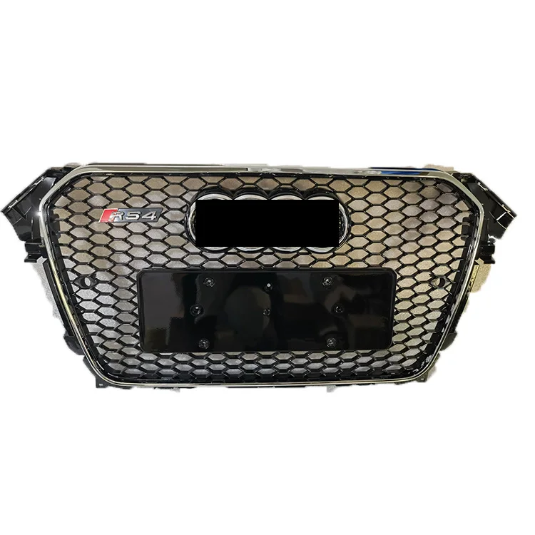 RS4 Front Grill for A4 S4 B8.5 Glossy Black Radiator Center Honeycomb Bummper Audi S42013 2014 2015