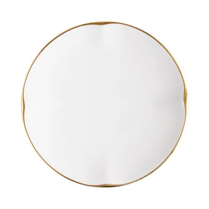 Современная Роскошная легкая стильная желтая Золотая тарелка для стейка Классическая посуда из костяного фарфора