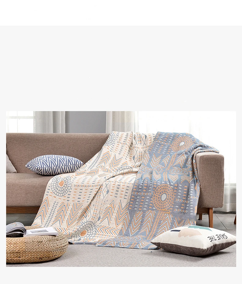 Geometric Bohemian Ethnic Style Cotton Soft Blanket Sofa Bed Living Room Car Blanket Sofa Cover Towel With Tassels