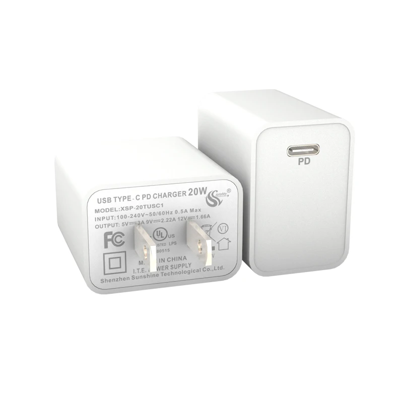 JP plug type-c ac fast charger japan usb c ul pse 20w pd charger for apple iphone 12