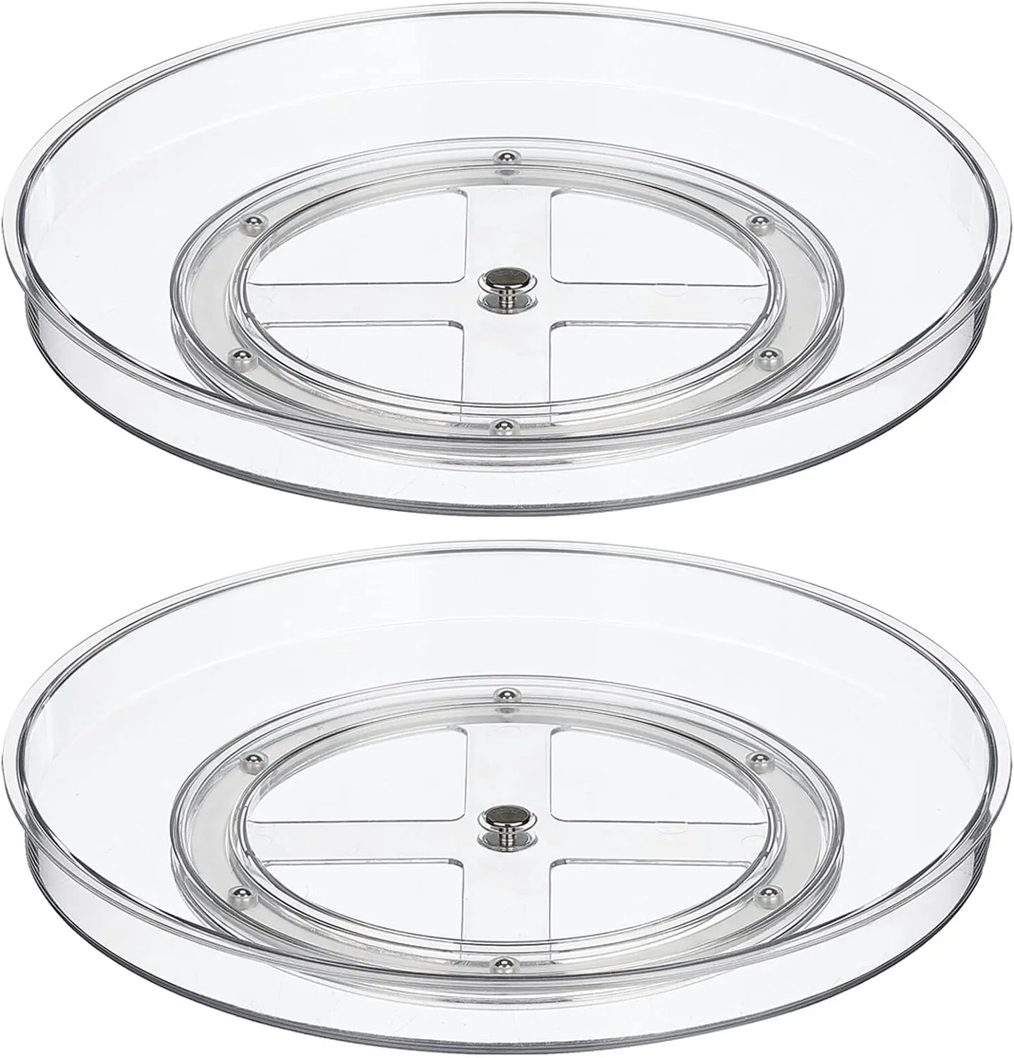 Round PET Plastic Lazy Susan Multifunction Turntable for Pantry Countertop Table Fridge Spice Rack Storage Container Bins