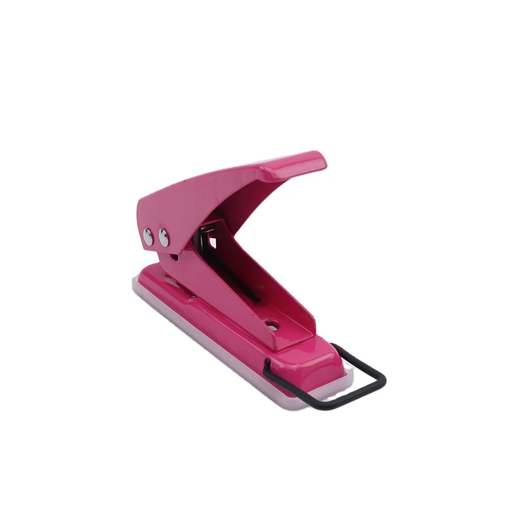 Office supplies custom portable 1 hole punch set metal single one hole punch