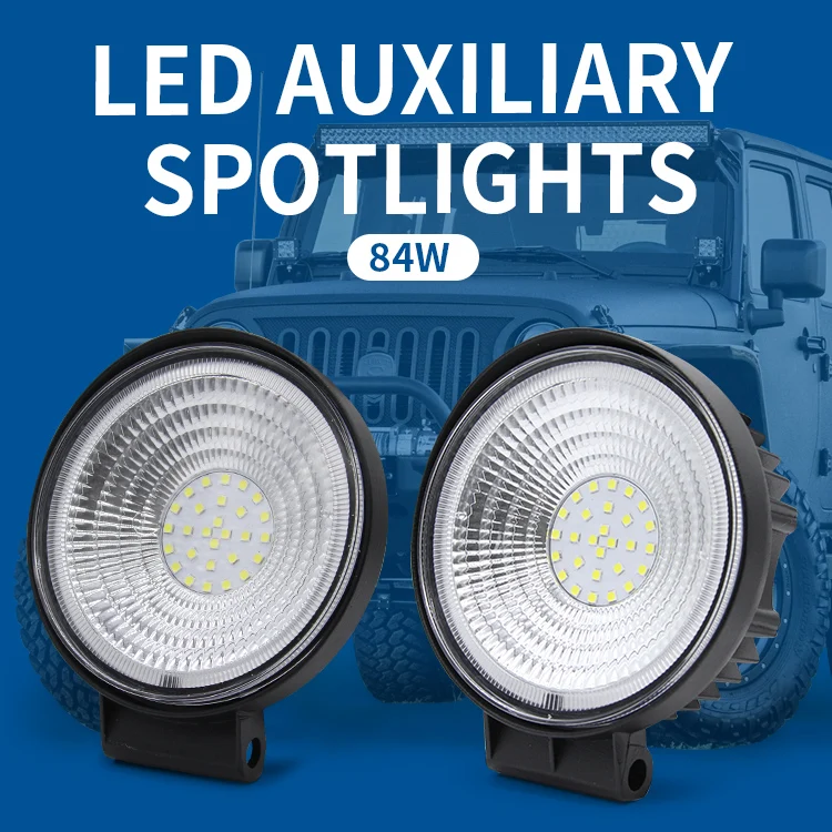 Manufacturer 4 Inch Round LED Work Lamp 12V 24V 84W Vehicle Work Light Car Truck Fog Lamp for Offroad ATV UTV