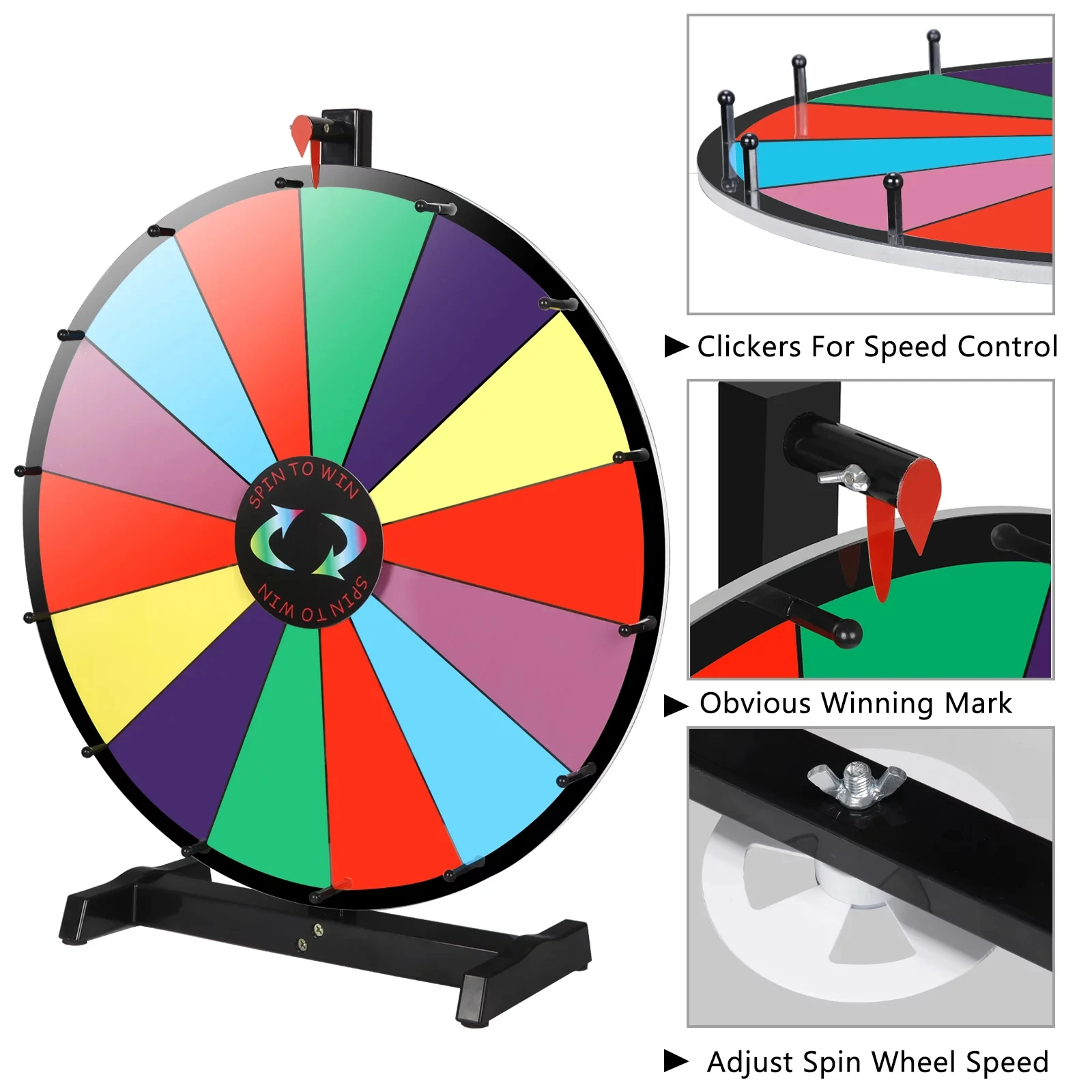 Custom Advertising Lucky Display Casino Roulette Wheel Dry Erase Color 12 Inch Casino Prize Wheels