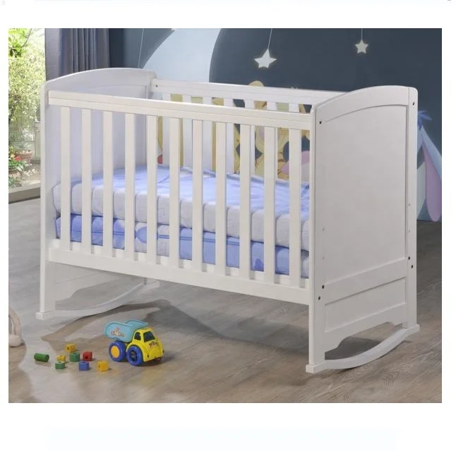 Multifunctional modern wooden simple Baby Crib Cot Baby Bed Price Adjustable Wooden Crib Set for Babies