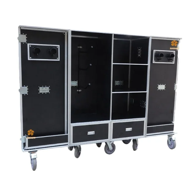 Custom Furniture Moved Easily Storage with Wheels Sliding Mobile and Secure Twin Saddle Double Door Tack Locker Flight Cases