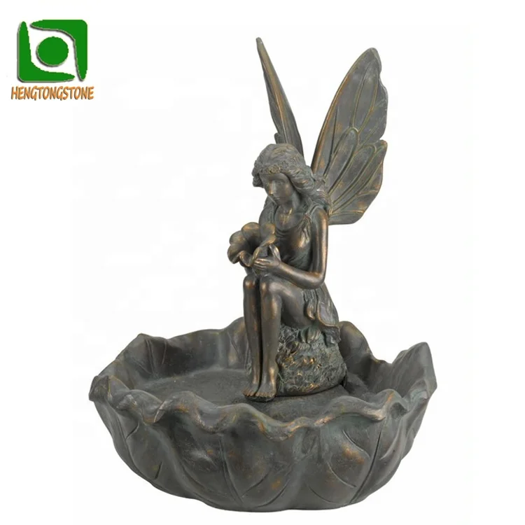 Beautiful Water Fountain Metal Bronze Carving Angel Girl Fountain Sculpture