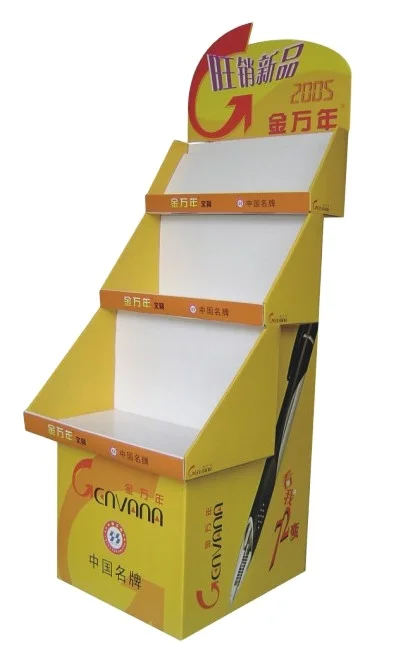 Custom POP beverage cardboard floor display stand beer shelf  Drinks stepped display rack gift display for store supermarket