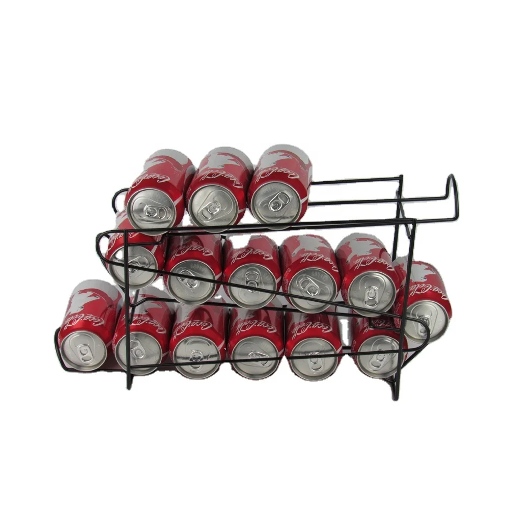 3-Tier Metal Wire Can Drink Holder Beverage Cola Shelf Soda Can Organizer for Refrigerator