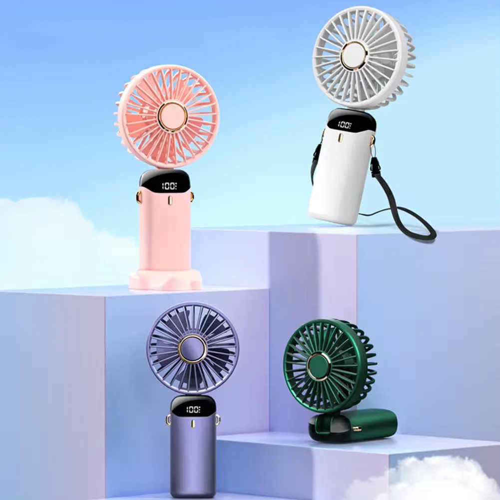 2024 Summer Customized Logo Small Size Usb Fan Stand Table Desktop Mini Cooling Fan Rechargeable Portable Hand Fan