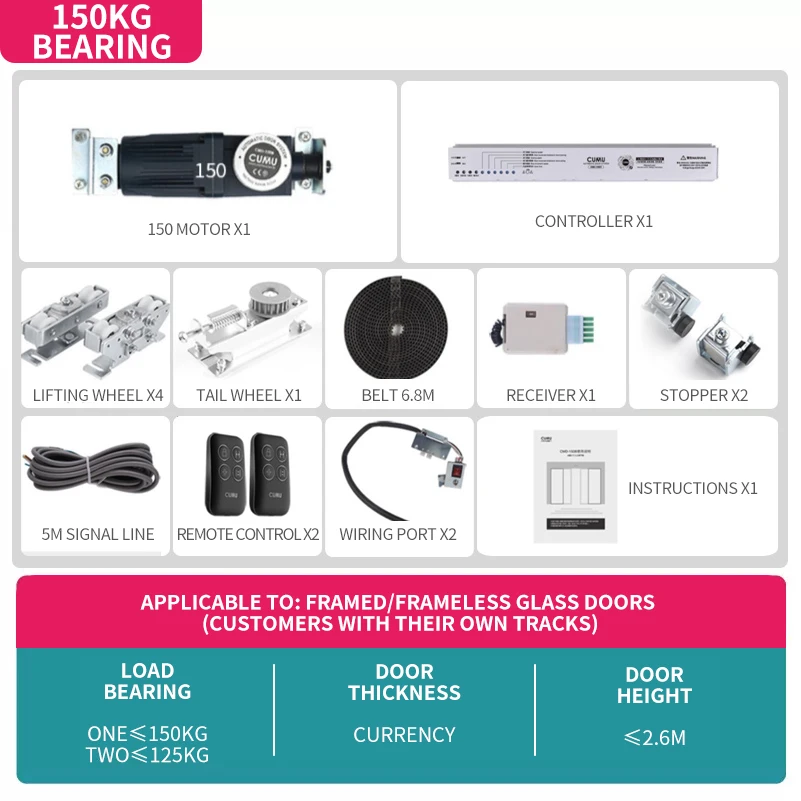 Лидер продаж 2023, коммерческие раздвижные ворота, доводчик дверей, автоматическая раздвижная стеклянная дверь, открывалка, тип CMD-150BT