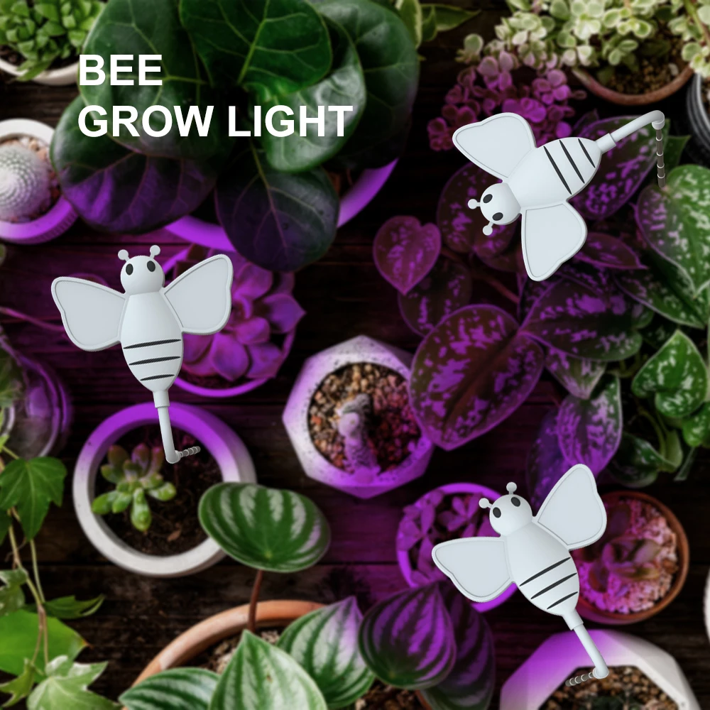 Desktop Mini Bee Indoor Use Led Plant Light Spectrum Sun Household Bee Telescopic Pole Type Fill Grow Light