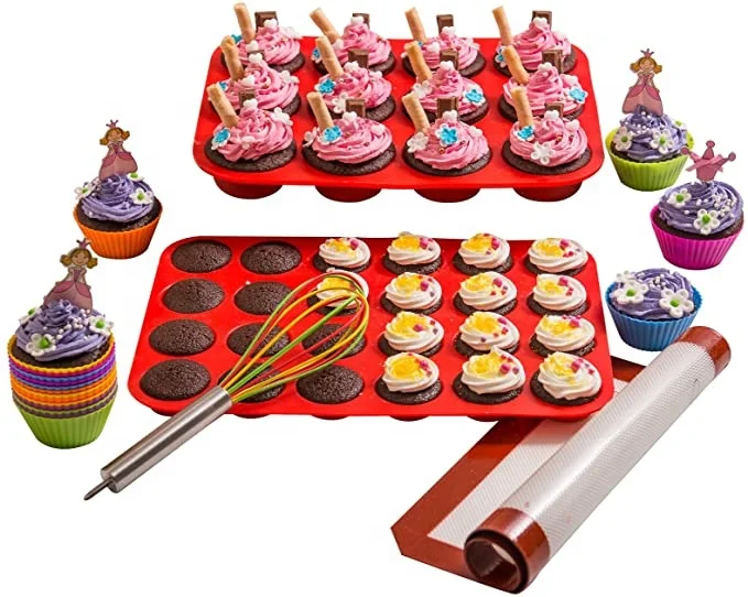 Cheap Price Wholesale Custom Silicone Muffin pan Bakeware Set  Silicone Cupcakes Molds