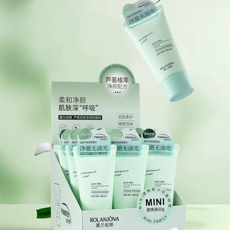 New Arrival Private Label Rolanjona Aloe Vera Extract Cleansing & Soothing Moisturizing Gentle Skin Care Foam Facial Cleanser