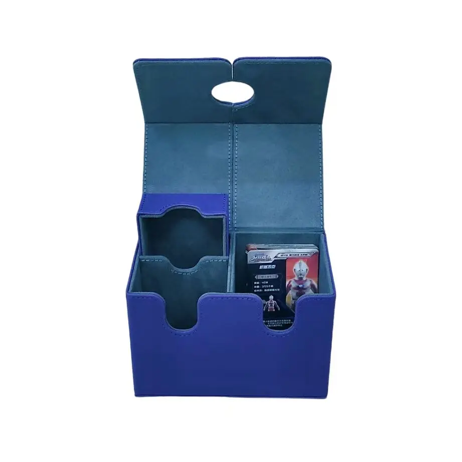 Double Sleeves 3 Compartments Wholesale large capacity card game deck Storage box for Trading Commander Sport PSA Mtg