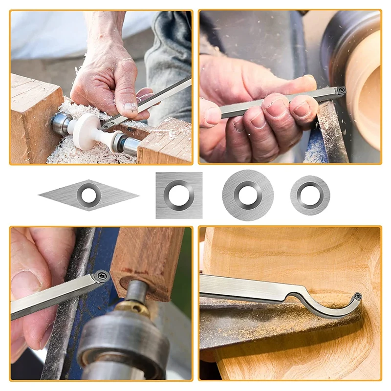 FK Tool Carbide Inserts Blades Knives Set Fit For Detailer Hollwer Finisher Rougher Wood Lathe Turning Tools