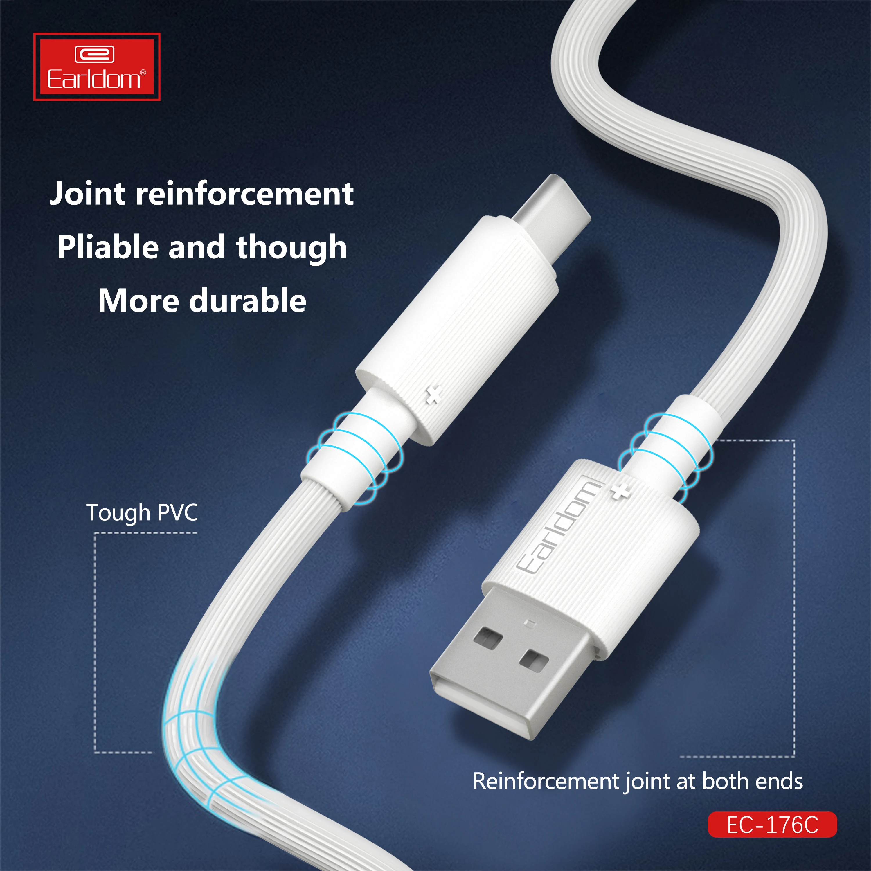 EARLDOM USB C Cable 3A Fast Charge, USB A to Type C Charger Cord Braided Compatible with Samsung