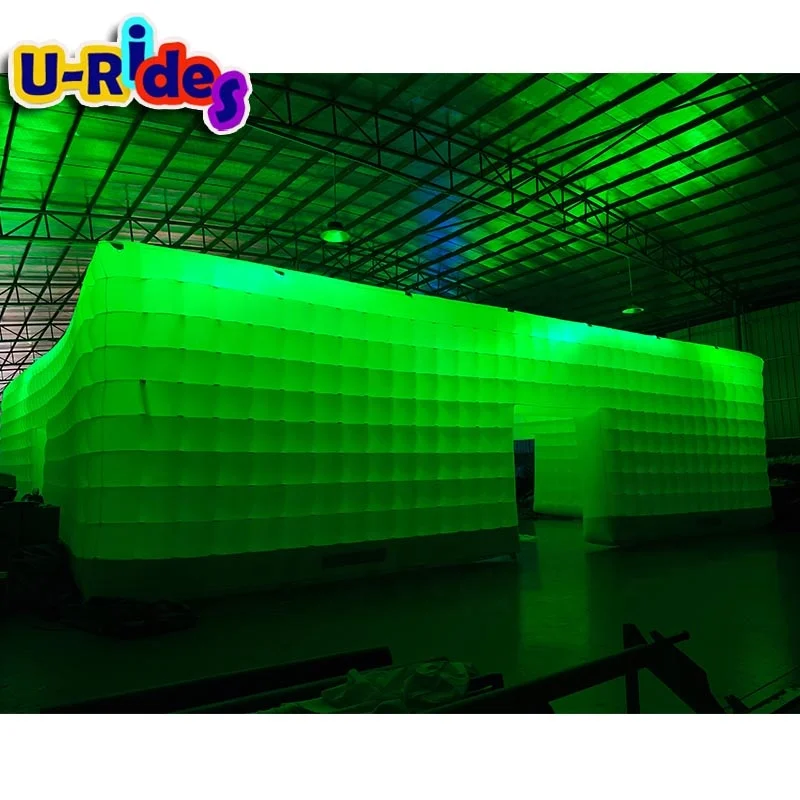 Background Inflatable cube LED light Tent without Roof for Advertising Premium Outdoor disco nightclub party  Display
