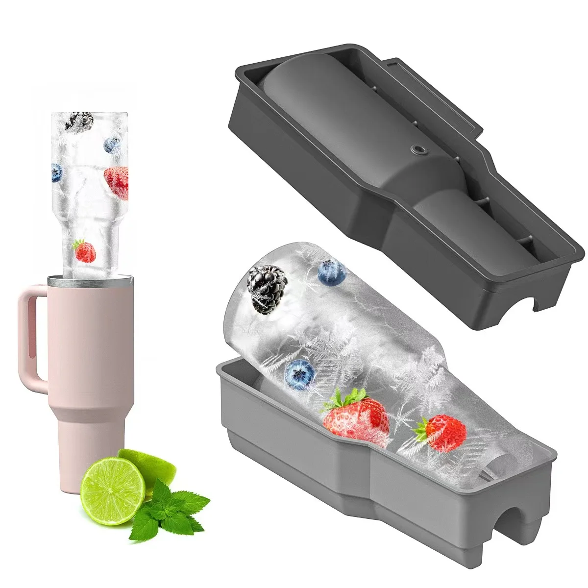Hot Selling Easy Release Silicone Ice Tubes Maker Tray For Tumbler Cup  Hollow Cylinder Ice Mold For Drink Or Ice Cream