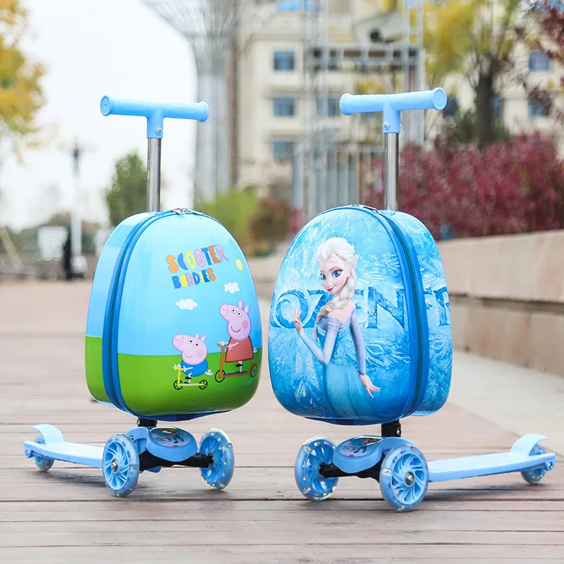 wholesale lightweight kids travel trolley bags vintage spinner rolling girls kids scooter luggage case for girls