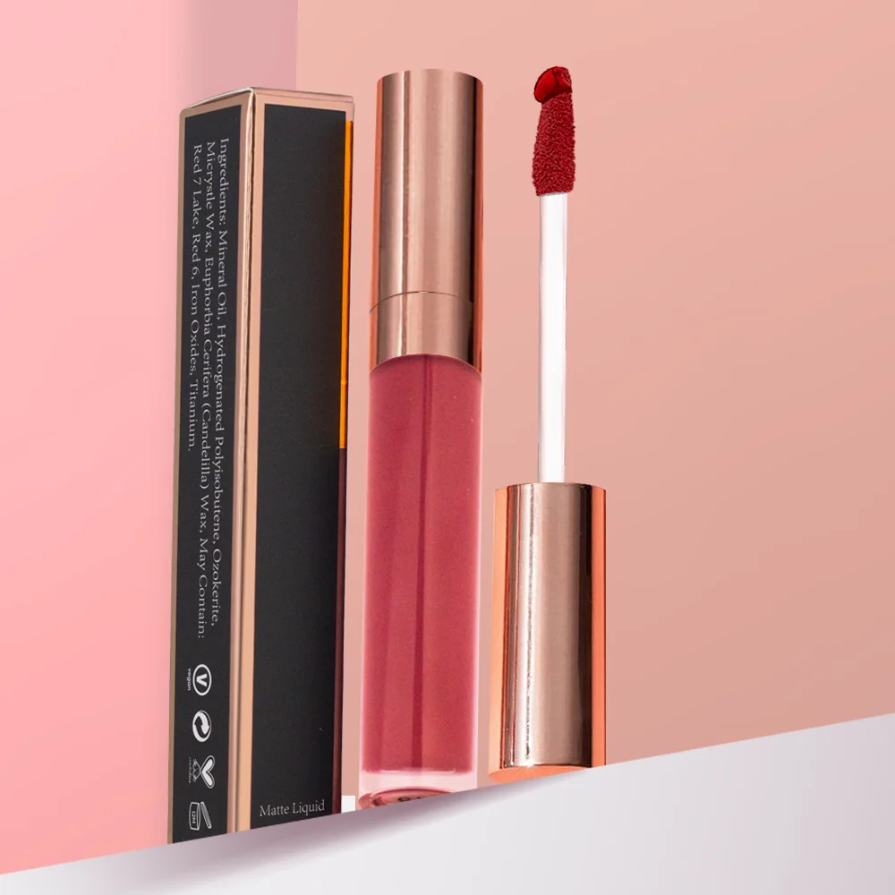 Long Lasting Waterproof Wholesale Vegan Custom Private Label Matte Liquid Lipstick