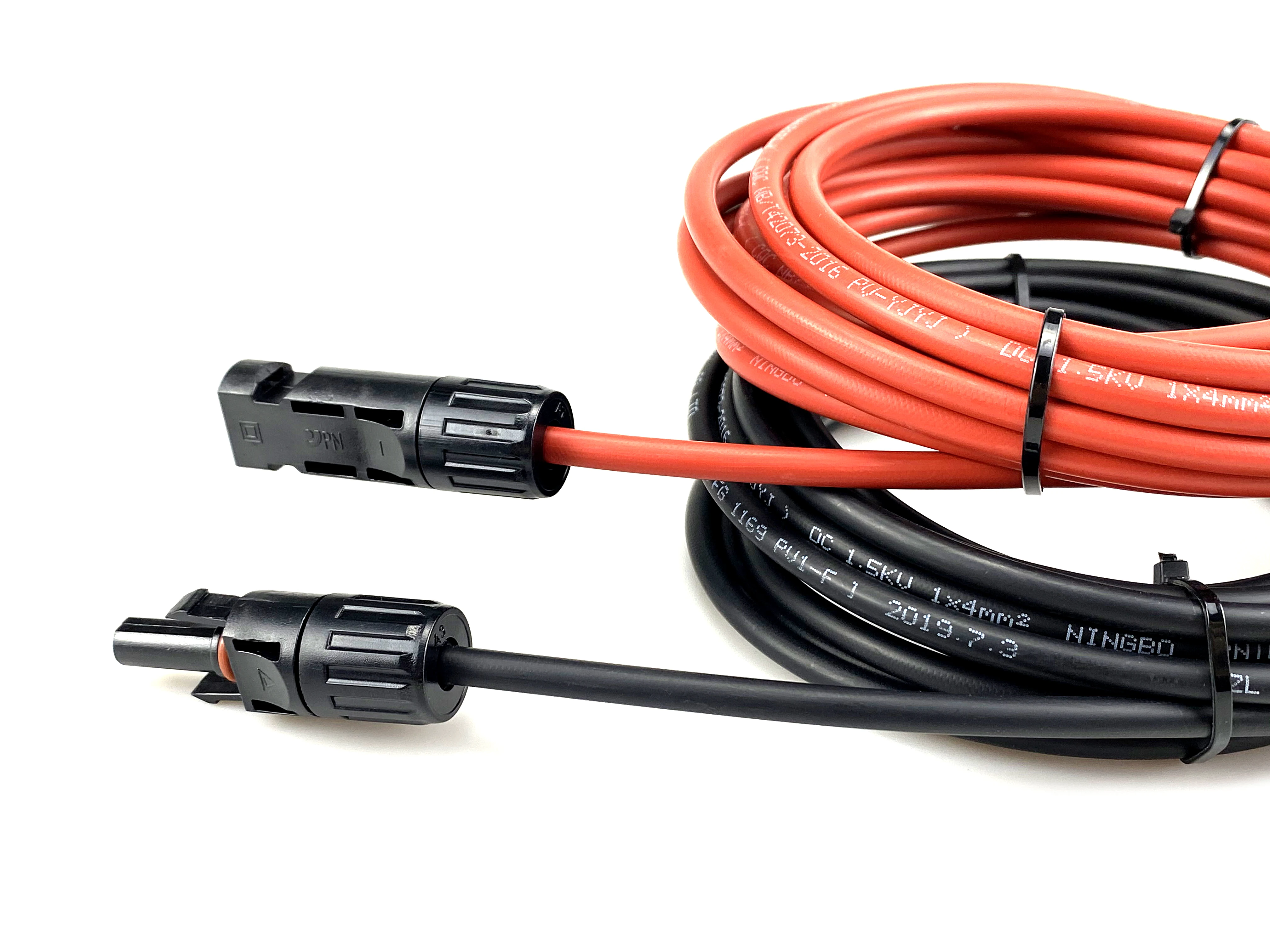 CE TUV solar panel power system PV 4.0mm2 2m DC1000 double ended solar extension cable DC-DC