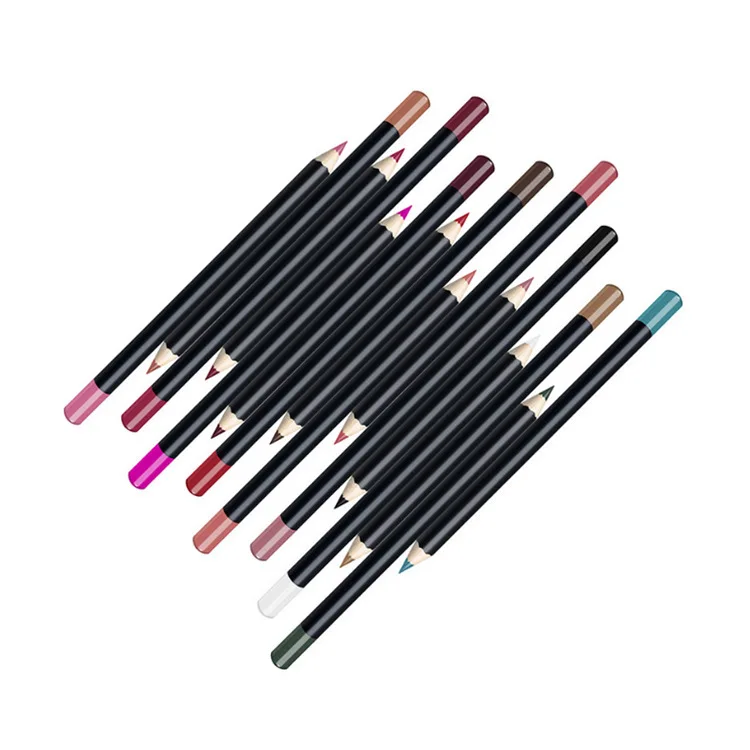 
Makeup Custom High Pigment Waterproof Wood Private Label Lip Liner Eyebrow Pencil 