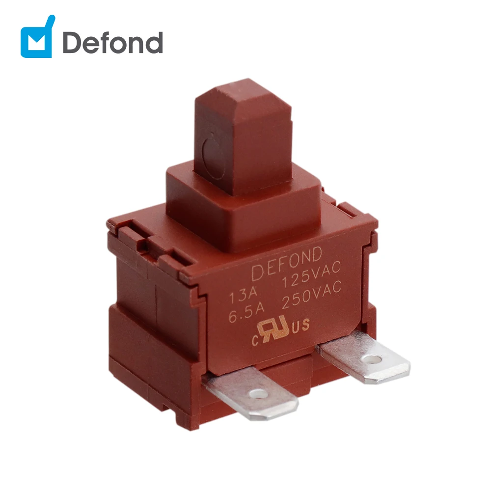Defond 13A Пластиковый Кнопочный переключатель SPST CPU-1113-0-ADG32-01R Выключатель кнопки