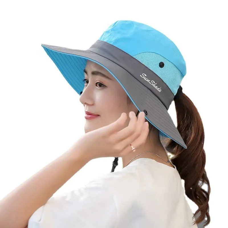 Custom Summer Foldable Sun Fisherman Hat Wide Brim Casual Travel Beach Sunscreen Uv Protection Bucket Cap Hats