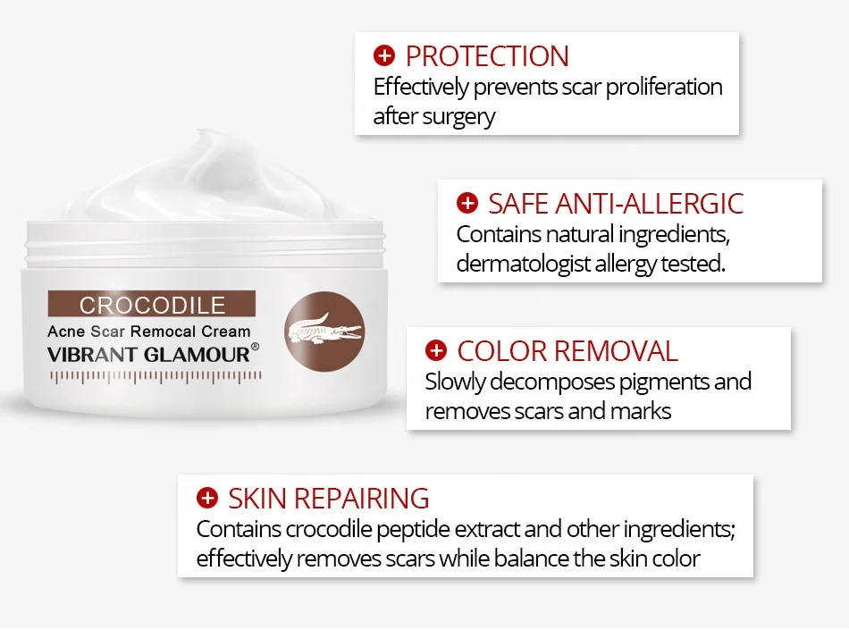 VIBRANT GLAMOUR Crocodile Repair Scar Anti -Wrinkle Moisturizing Whitening Shrink Pores Aging Face Cream