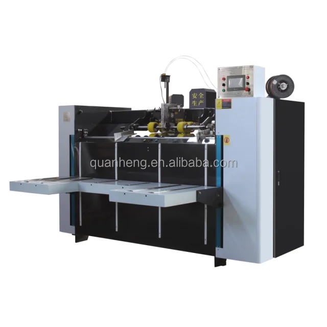 QH pack Semi - auto Carton Box Stitching Machine / carton box making machine