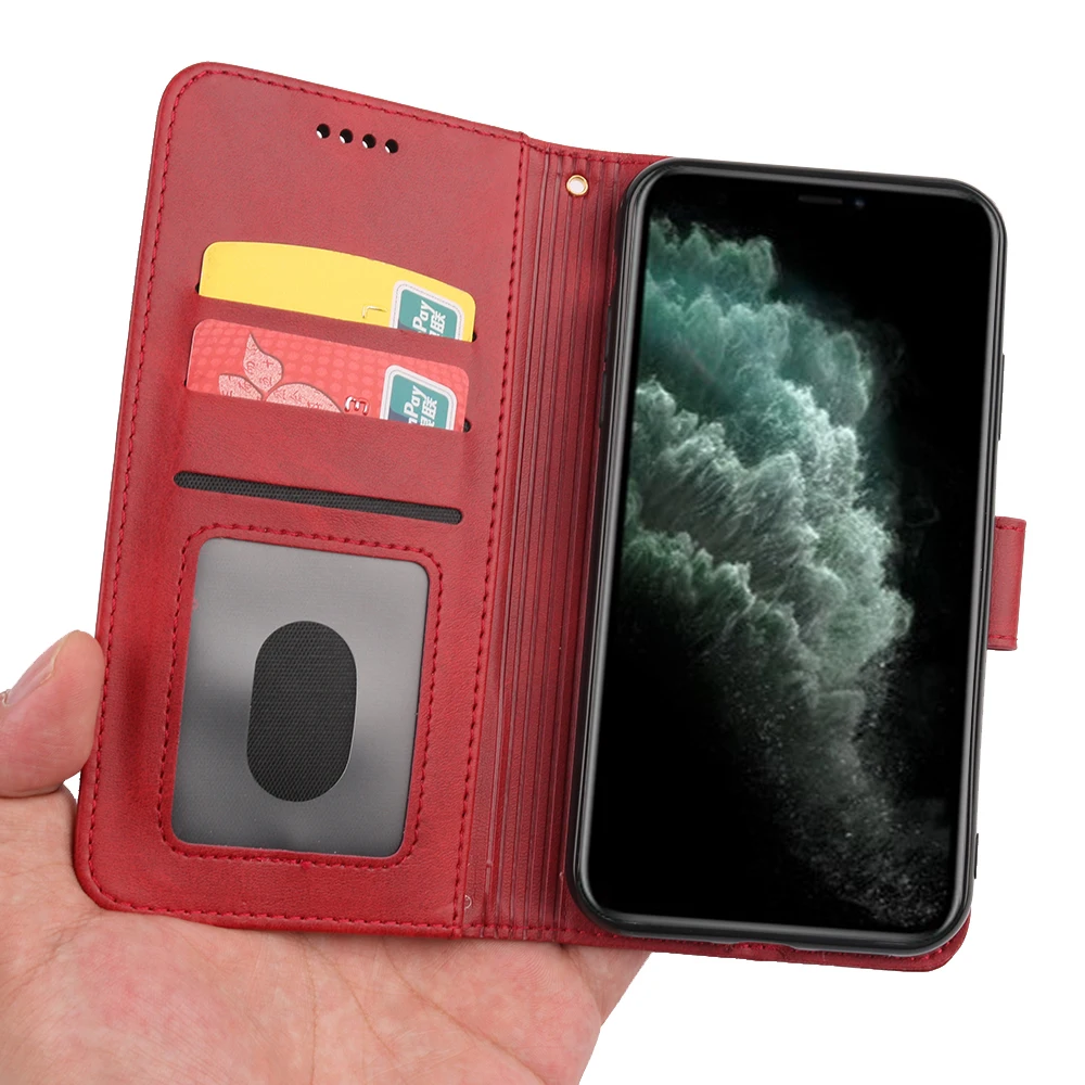 Чехол-бумажник из мягкого ТПУ с откидной крышкой и магнитной подставкой для iPhone 13 SE 2020 12 11 Pro Max X XR XS 6 6S 7 8