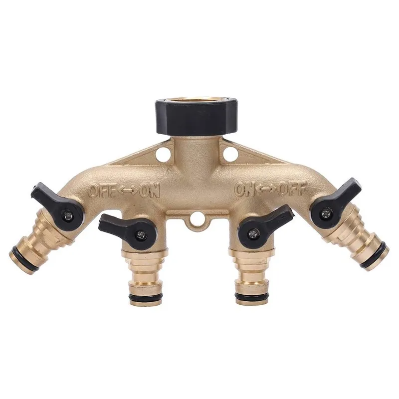 Factory Direct Wholesale OEM Watering garden supplies Heavy Duty 4 Way Brass Hose Splitter