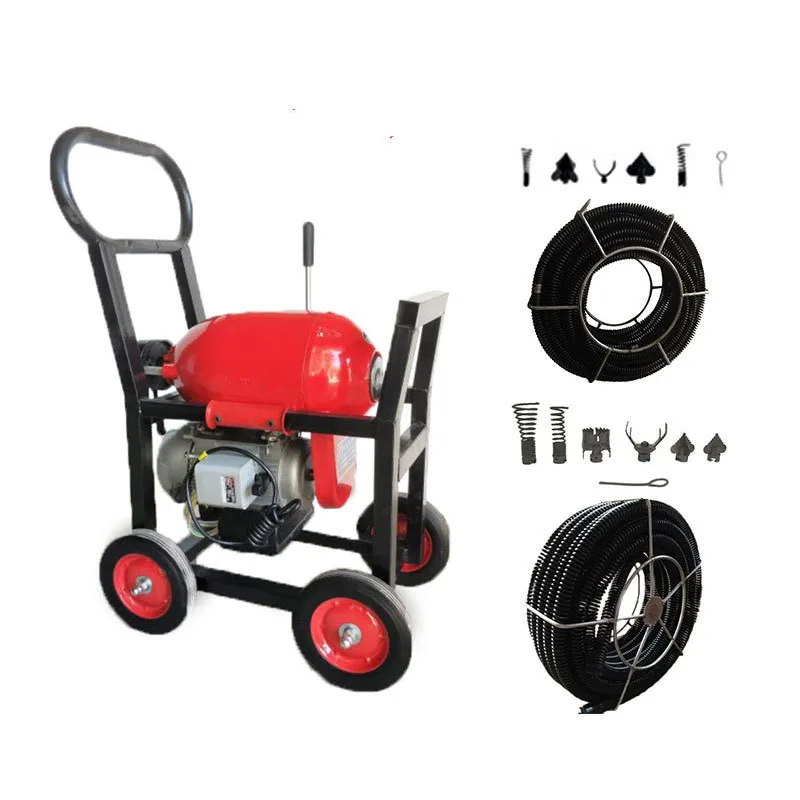 40m spring pipe cleaning machine Pipe drain cleaner with spring cable